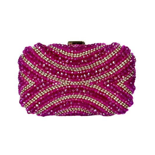 Crystal Beaded Clutch (Pink)