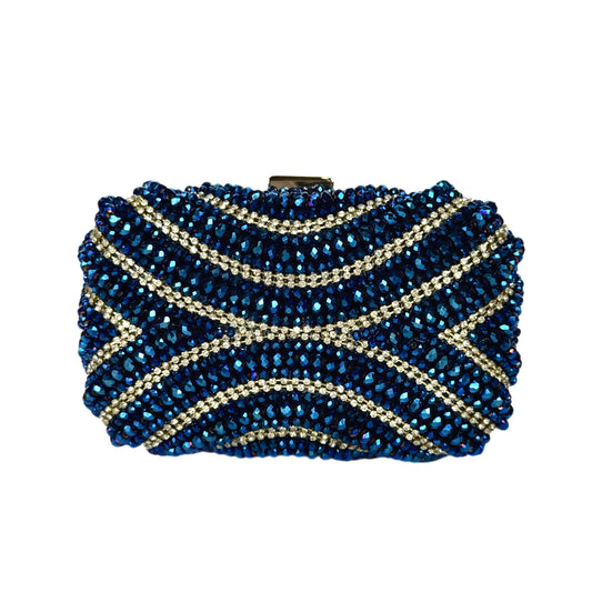 Crystal Beaded Clutch (Blue)