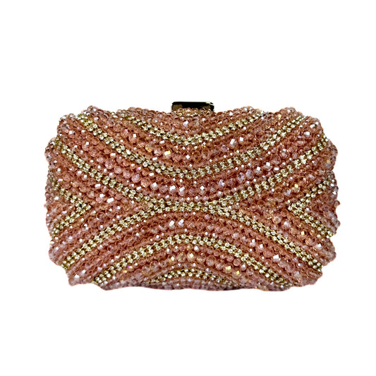 Crystal Beaded Clutch (Peach)