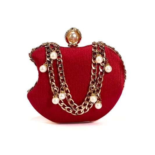 Luxury Apple Shape Party Clutch (Red)