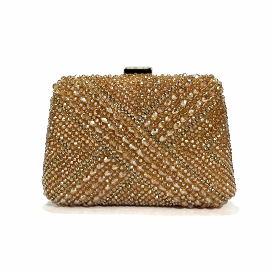 Crystal Beaded Clutch (Golden)