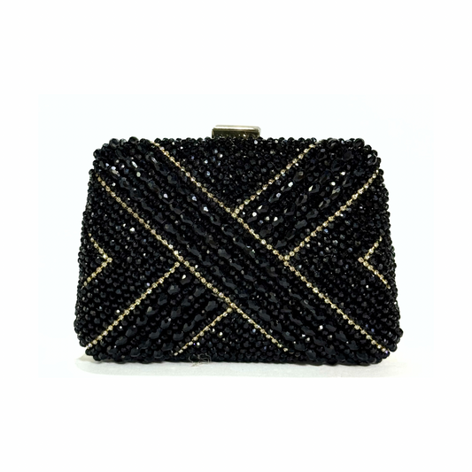 Crystal Beaded Clutch (Black)
