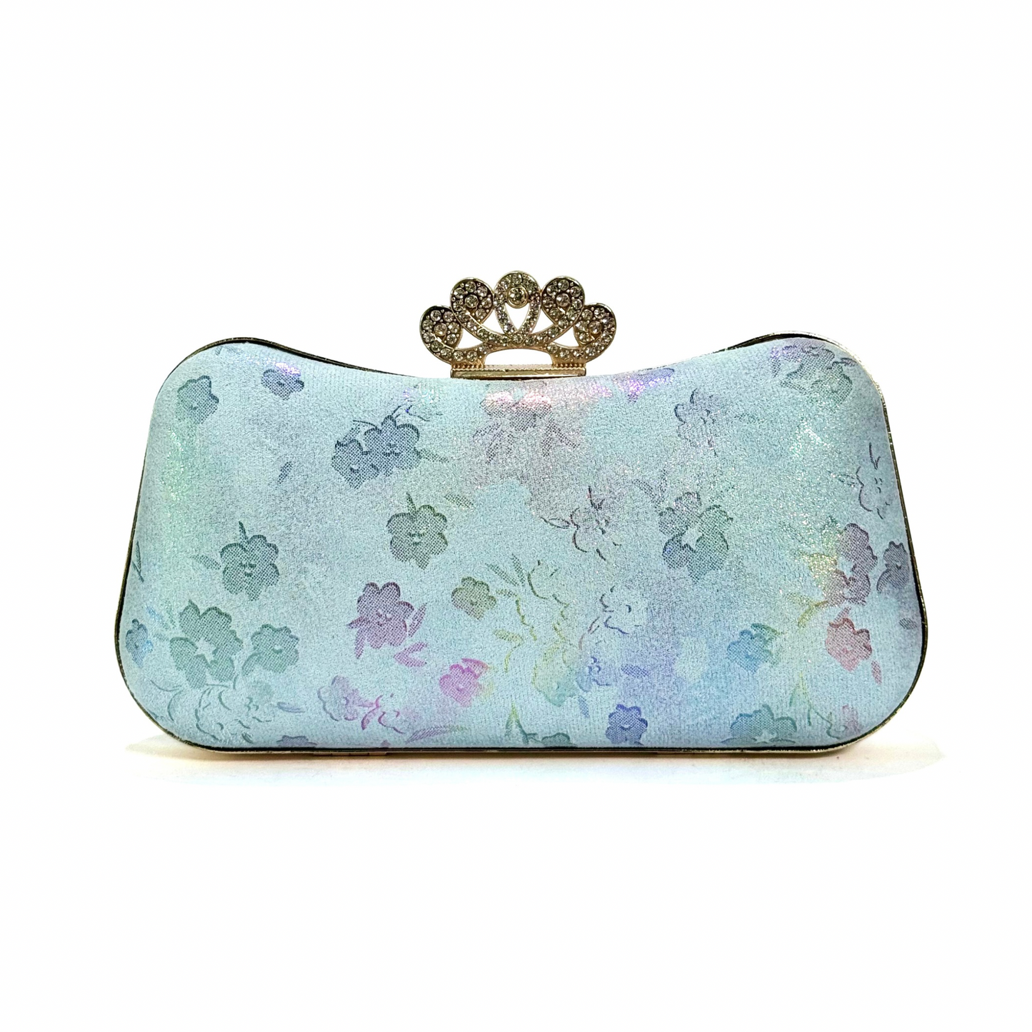 Floral Embossed Clutch (Light Blue)