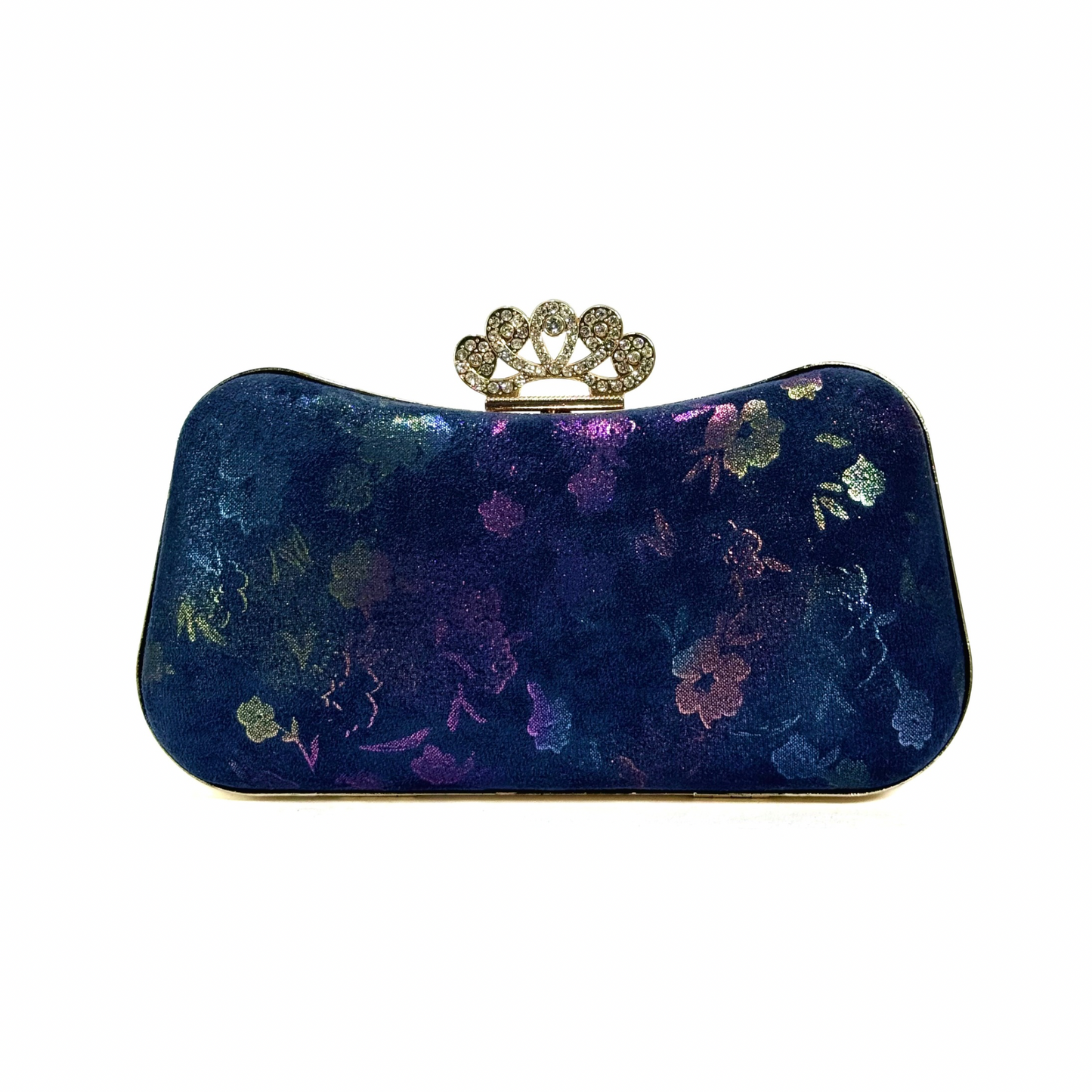 Floral Embossed Clutch (Navy blue)