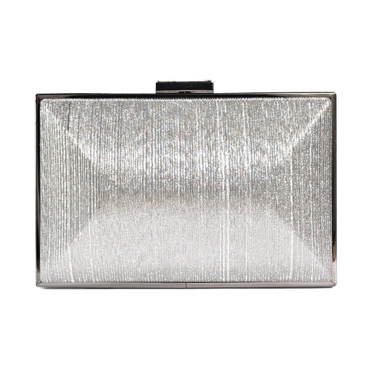 Classic Shimmer Clutch (Silver)