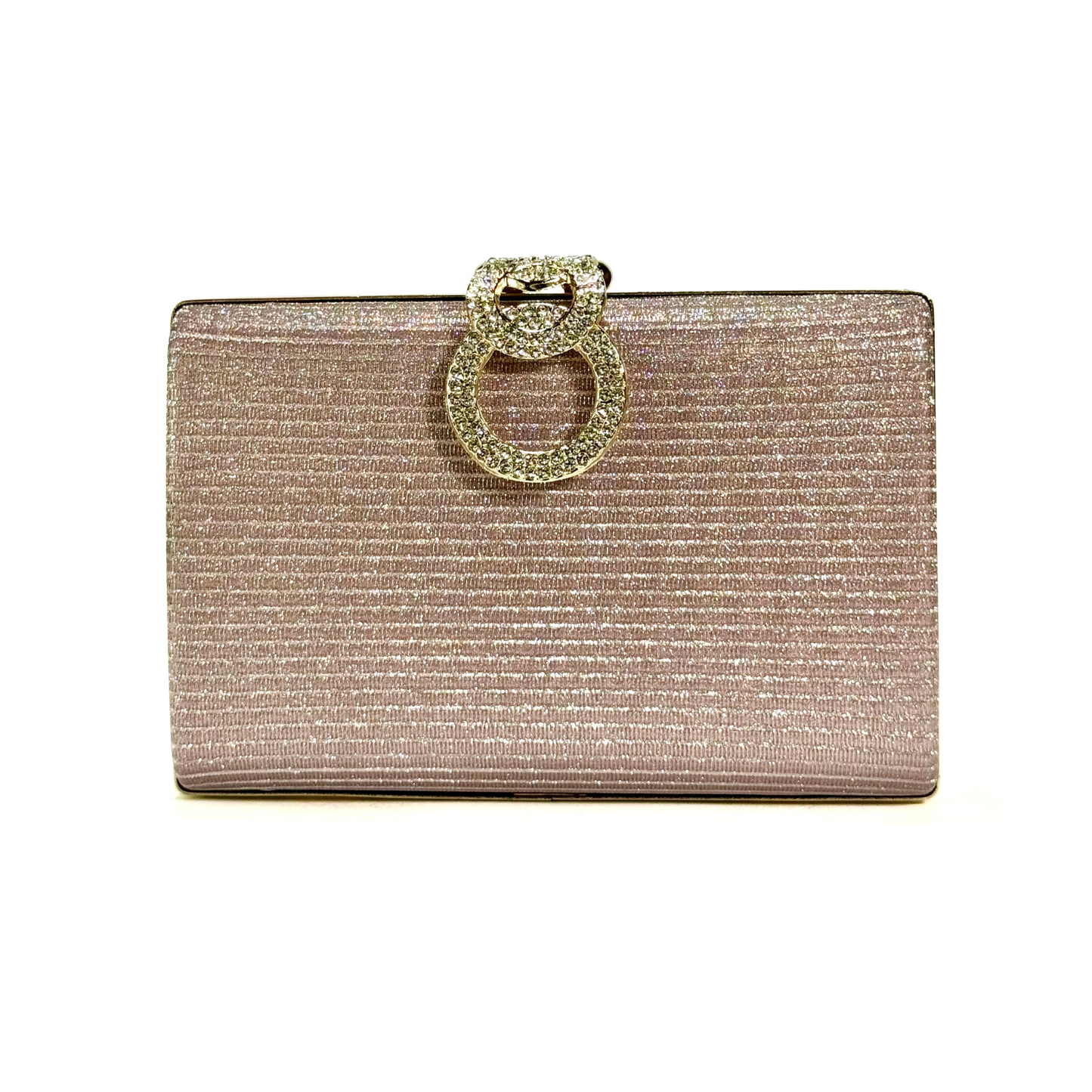 Elegant Crystal Brooch Clutch (Rose Gold)