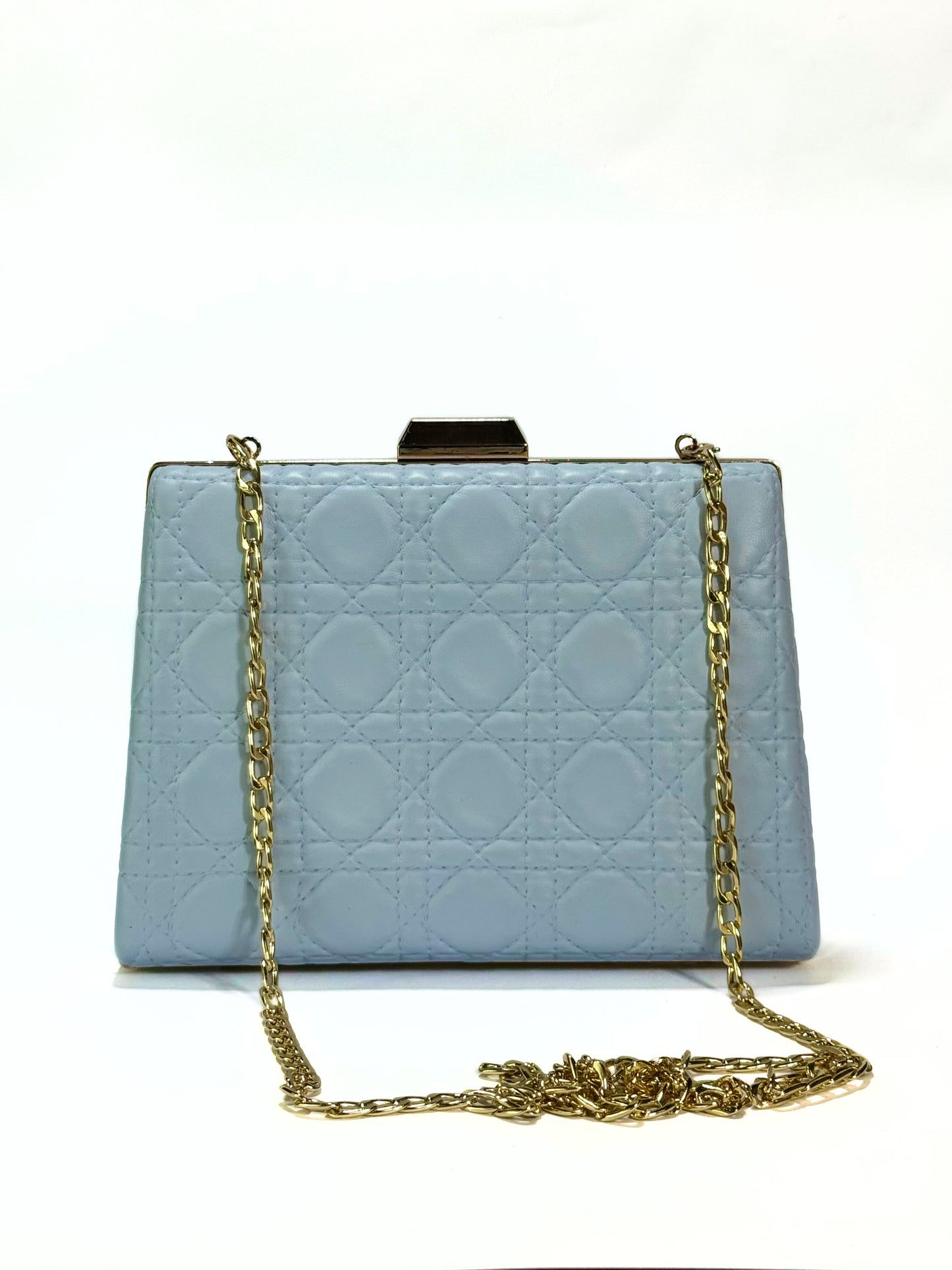 Luxury Quilted Clutch (Light Blue)