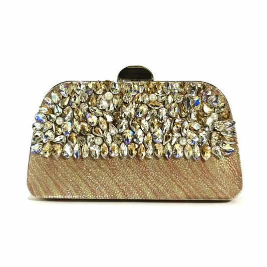 Crystal Embellished Clutch (Golden)