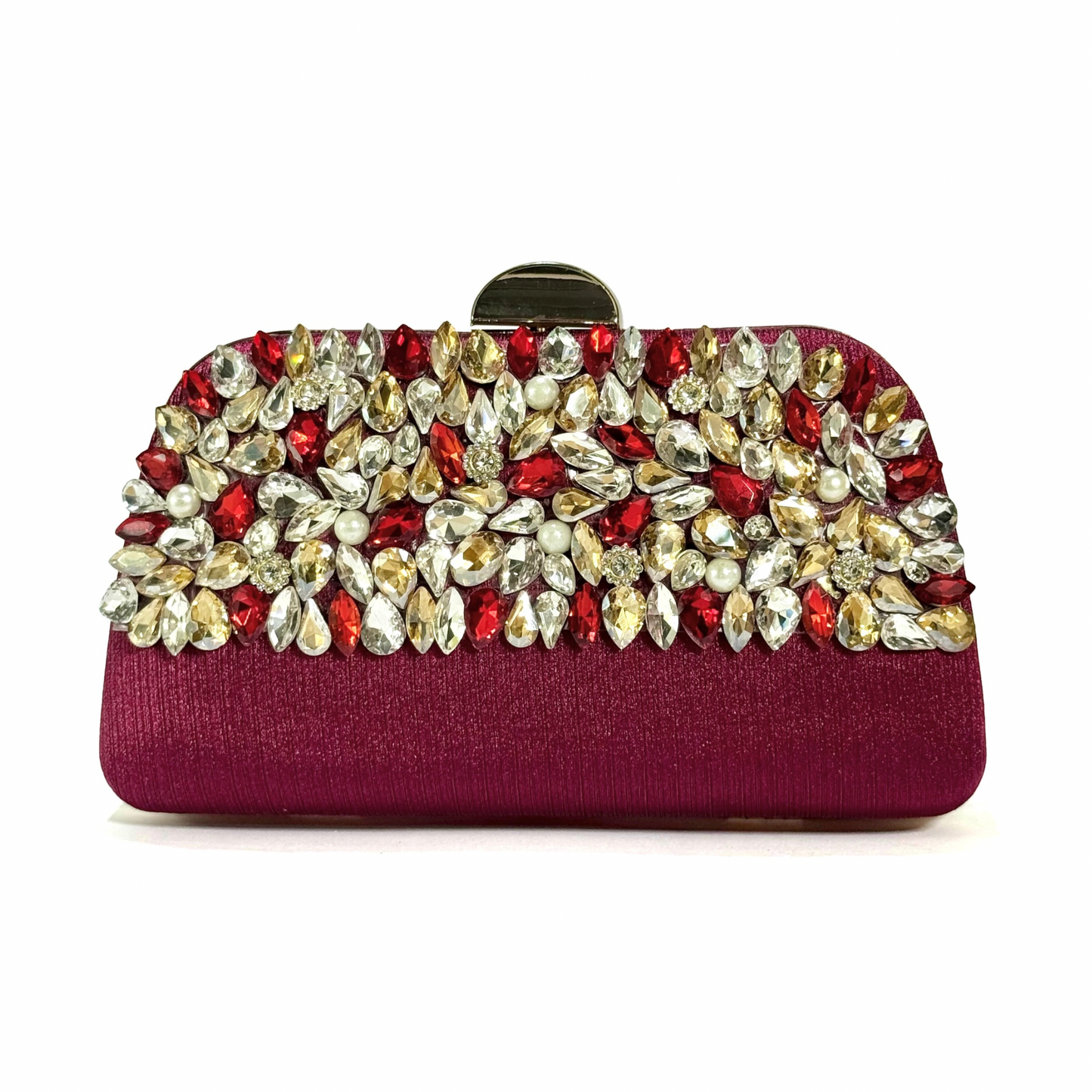 Crystal Embellished Clutch (Maroon)