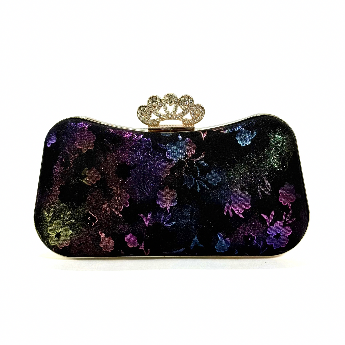 Floral Embossed Clutch (Black)