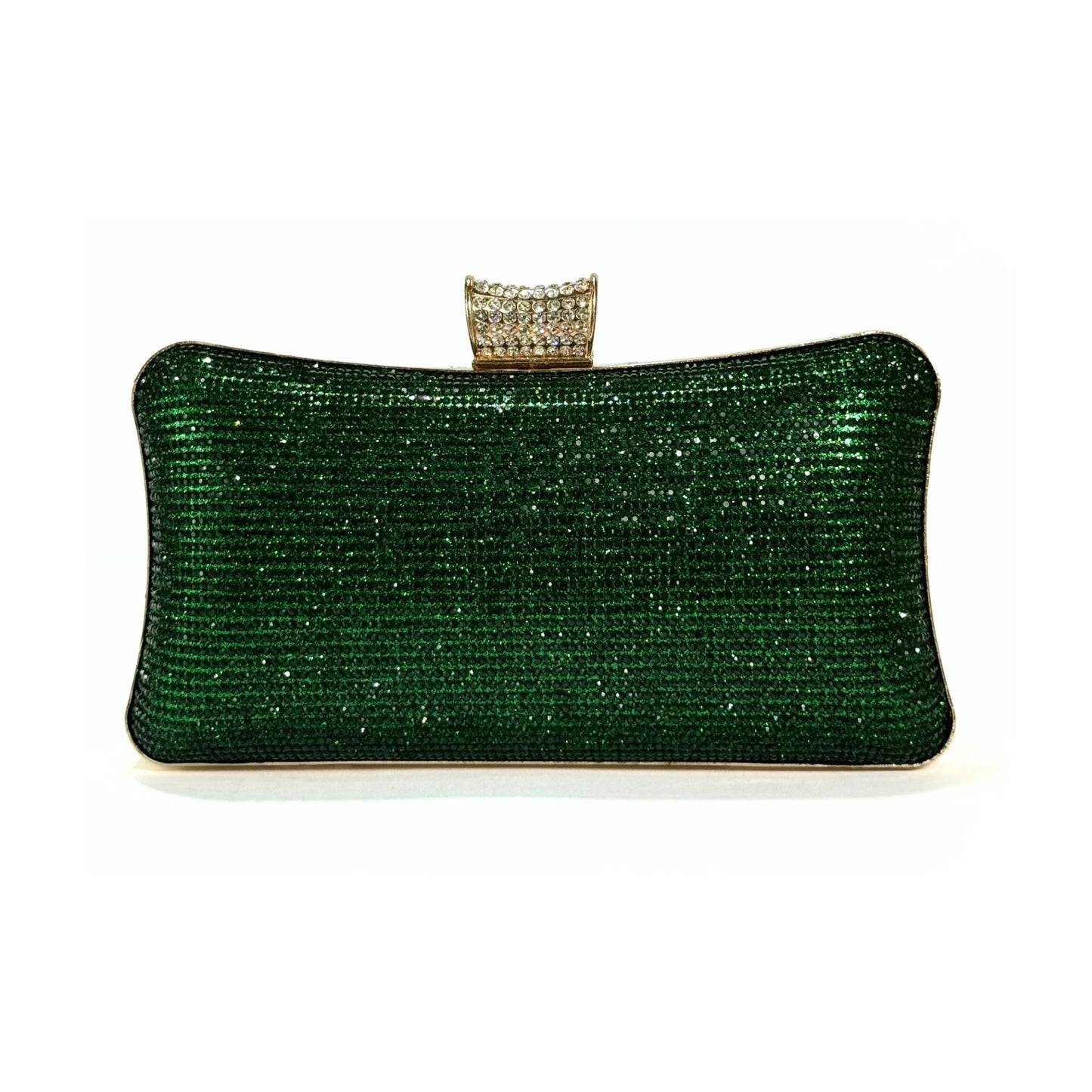 Crystal Mesh Clutch (Dark Green)