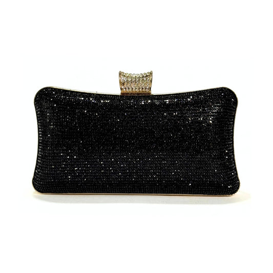 Crystal Mesh Clutch (Black)