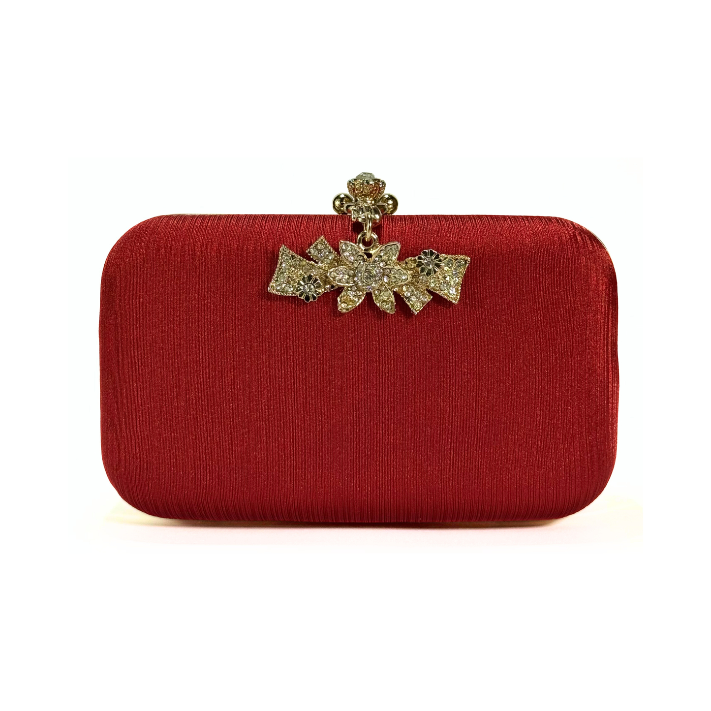 Flower Hanging Brooch Clutch (Red)