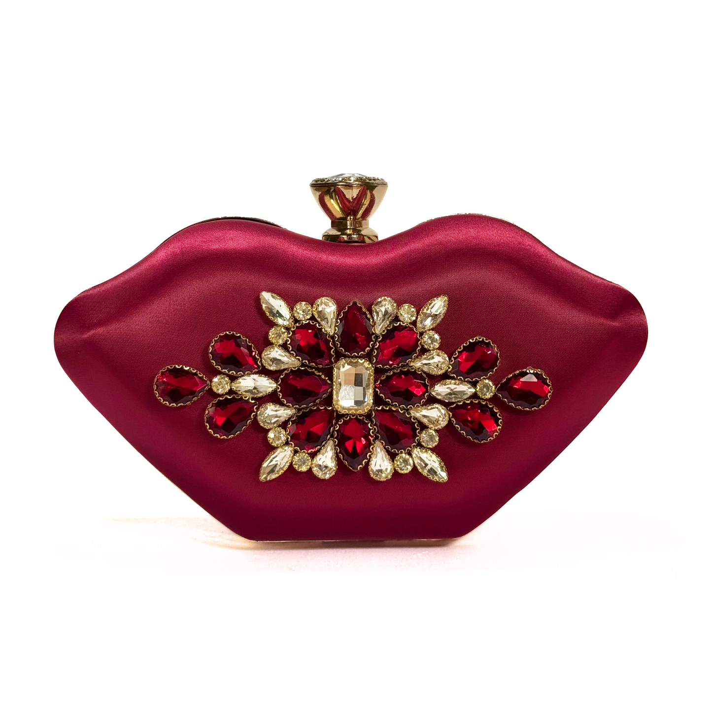 Luxury Lip Shape Clutch (Maroon)