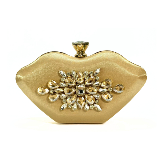 Luxury Lip Shape Clutch (Golden)