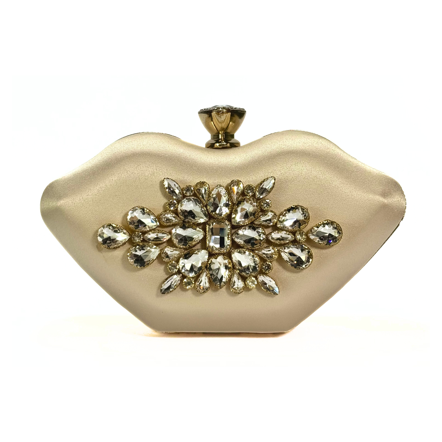 Luxury Lip Shape Clutch (Beige)