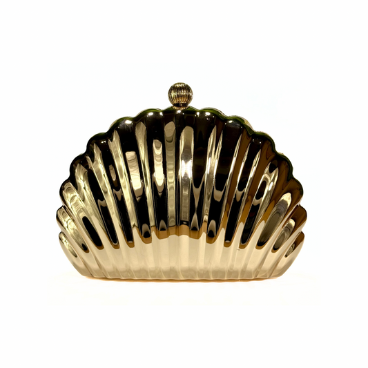 Seashell Metallic Clutch