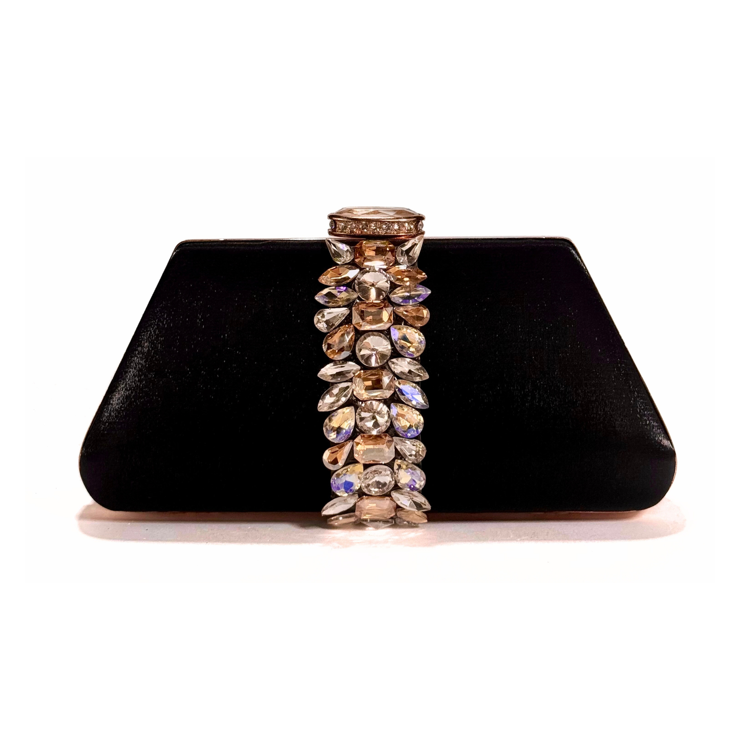 Midnight Crystal Embellished Clutch (Black)