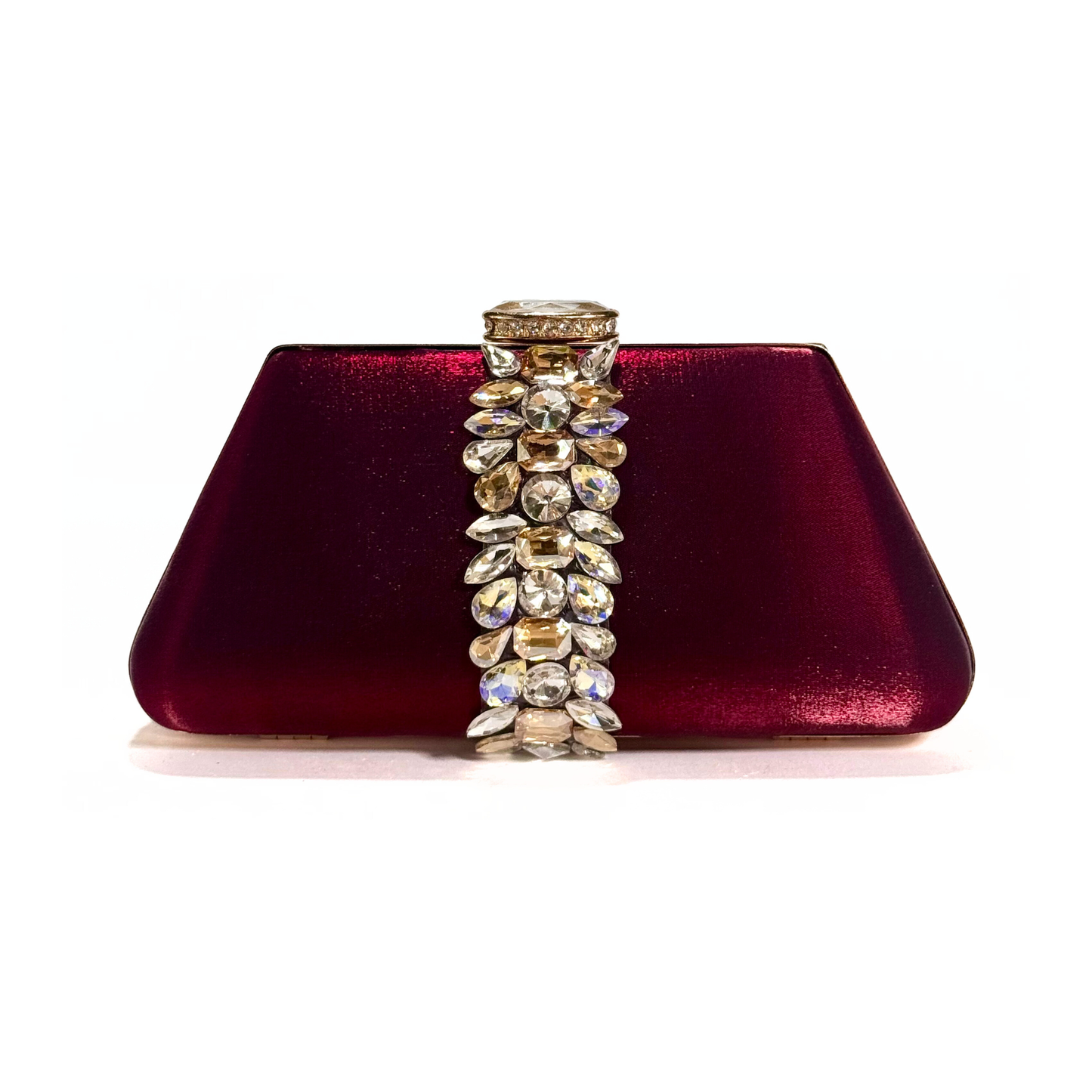 Midnight Crystal Embellished Clutch (Maroon)