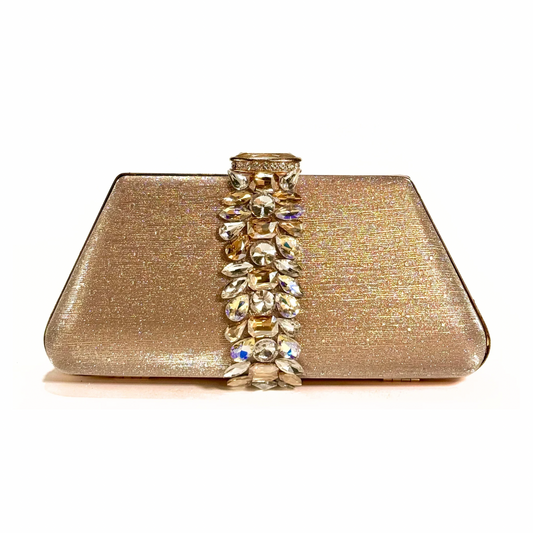 Midnight Crystal Embellished Clutch (Golden)