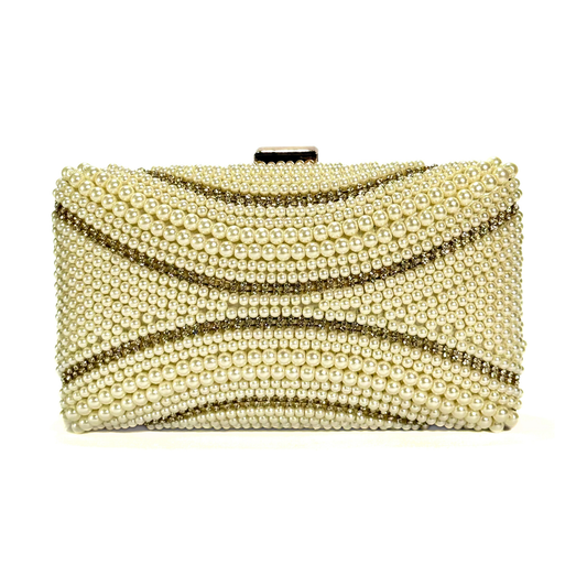 Pearl Elegance Clutch (Beige)