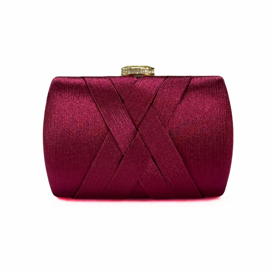 Luxe X Twine Clutch (Maroon)