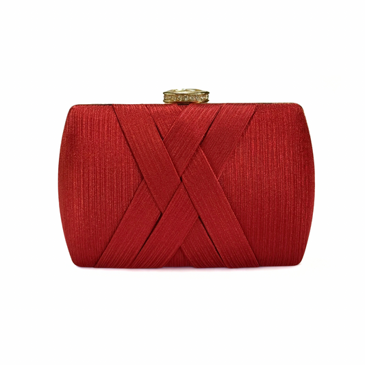 Luxe X Twine Clutch (Red)